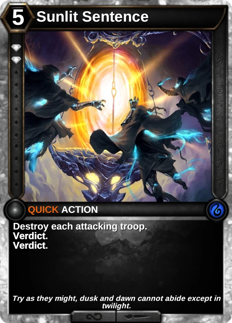 Sunlit Sentence: the card