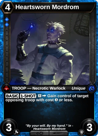 Heartsworn Mordrom: the card this item changes