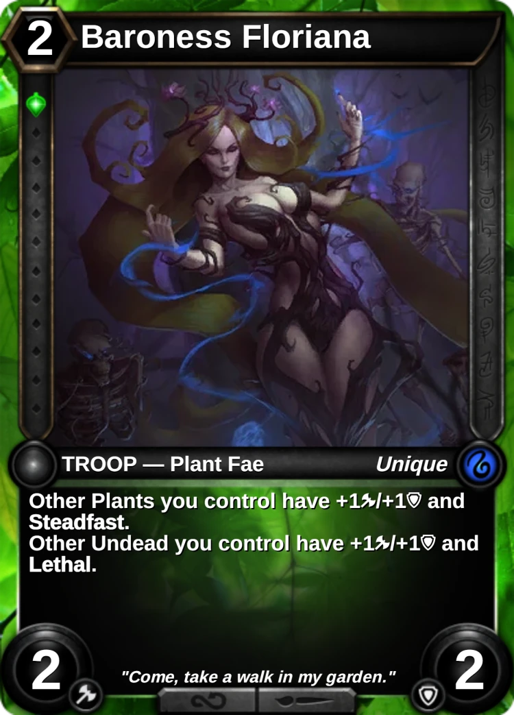 Baroness Floriana: the card