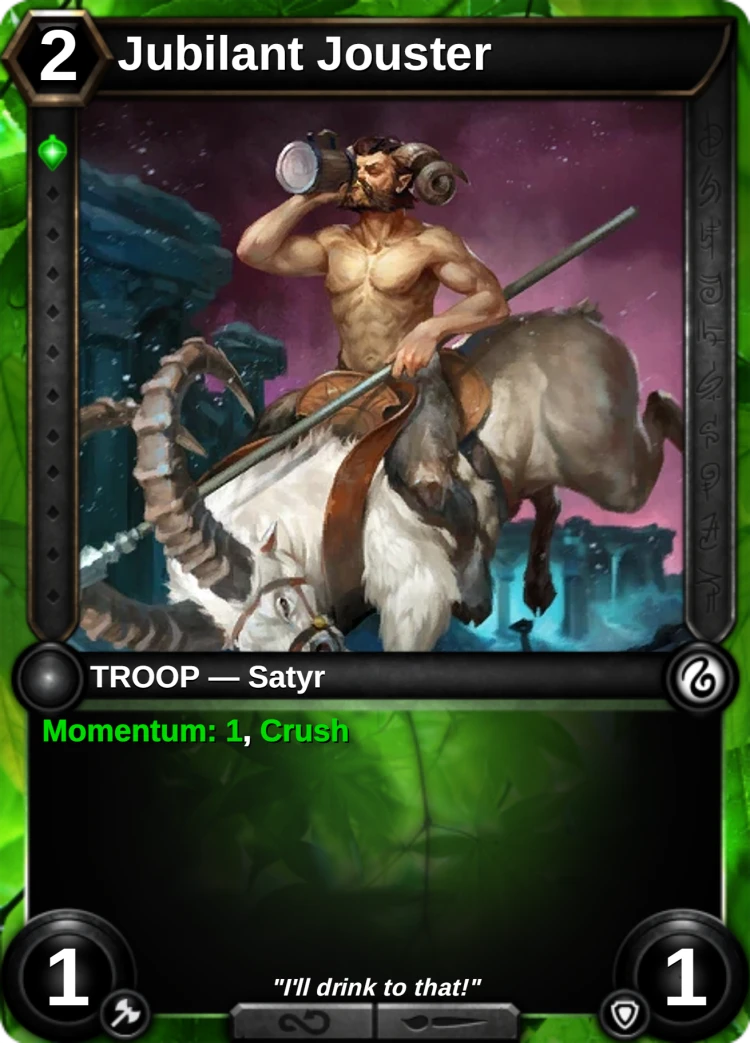 Jubilant Jouster: the card