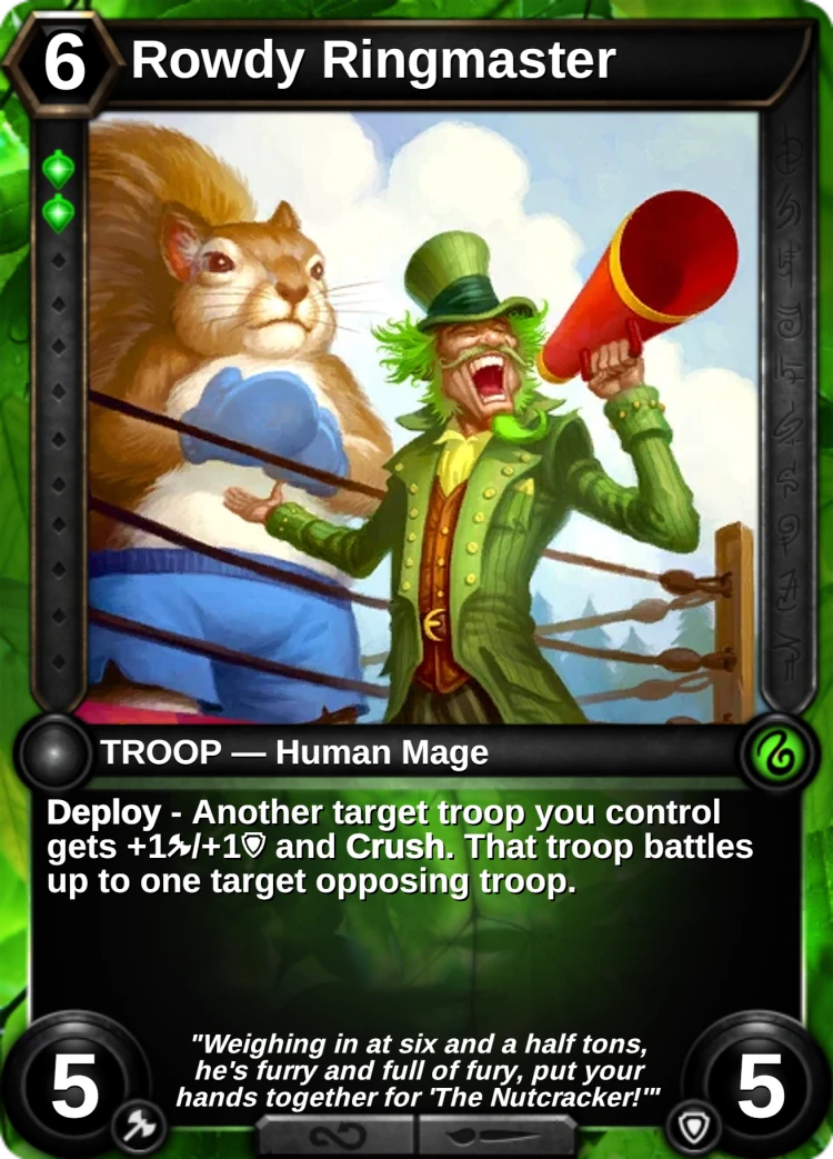 Rowdy Ringmaster: the card