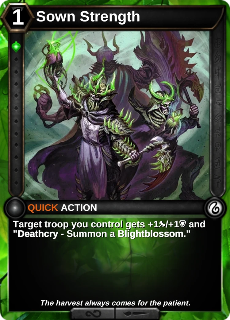 Sown Strength: the card