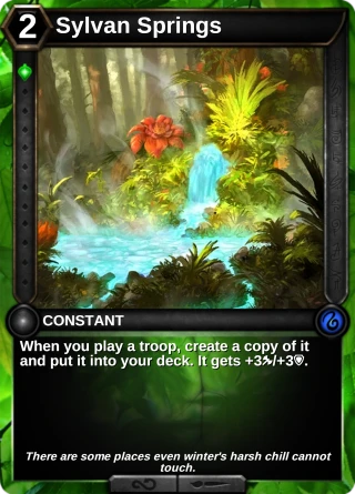 Sylvan Springs: the card this item changes