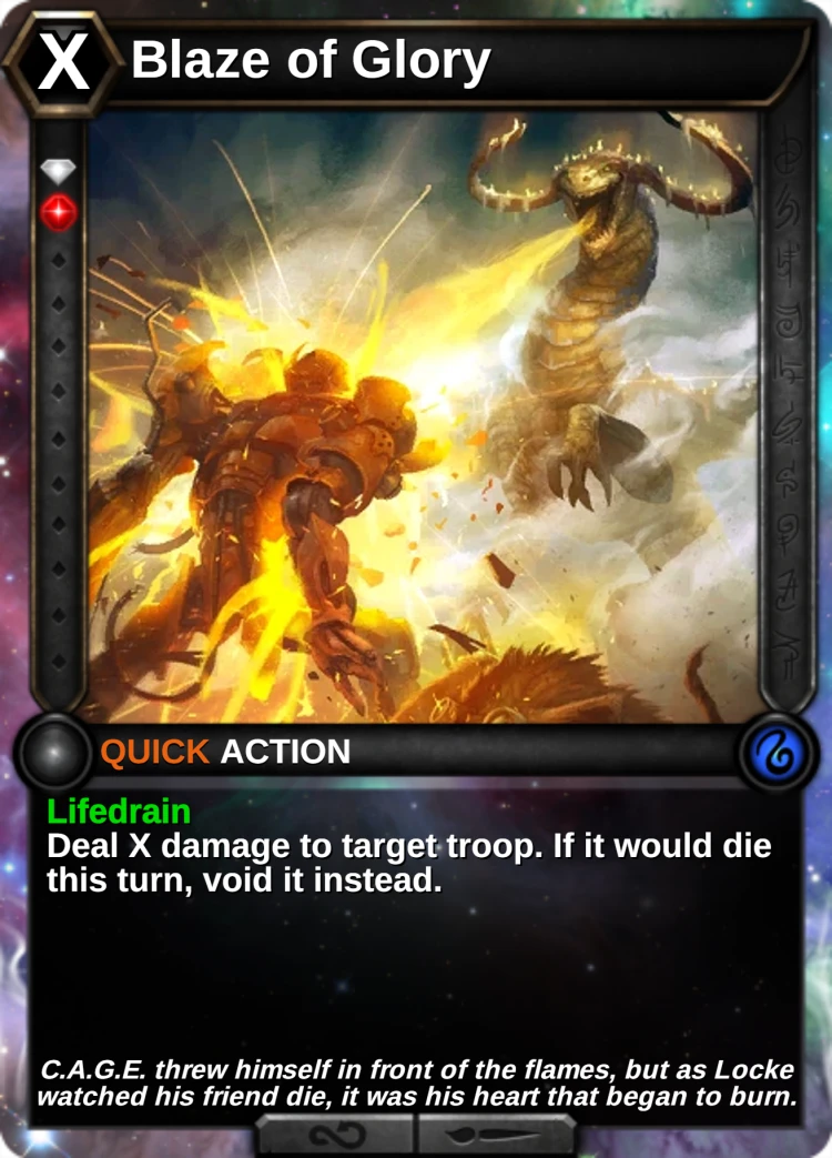 Blaze of Glory: the card