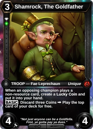 Shamrock, The Goldfather: the card this item changes
