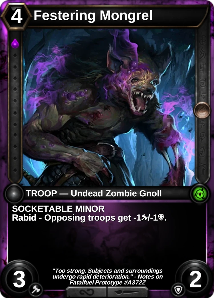 Festering Mongrel: the card
