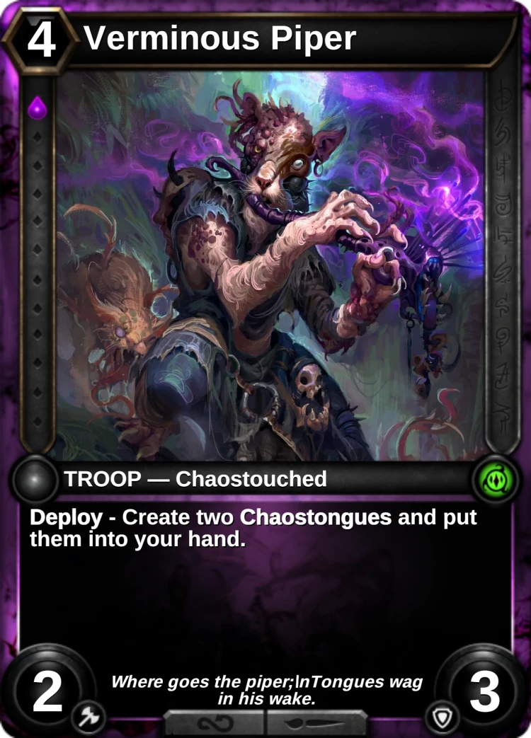 Verminous Piper: the card