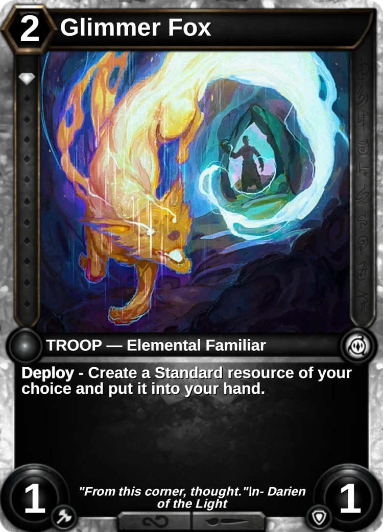 Glimmer Fox: the card