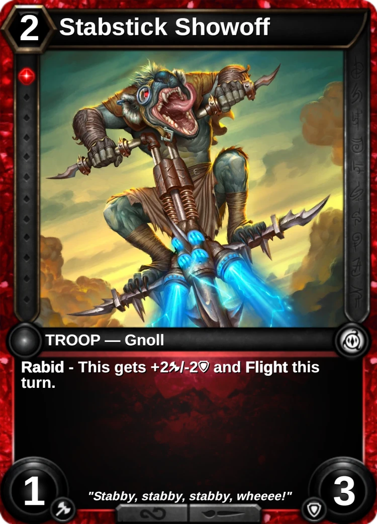 Stabstick Showoff: the card