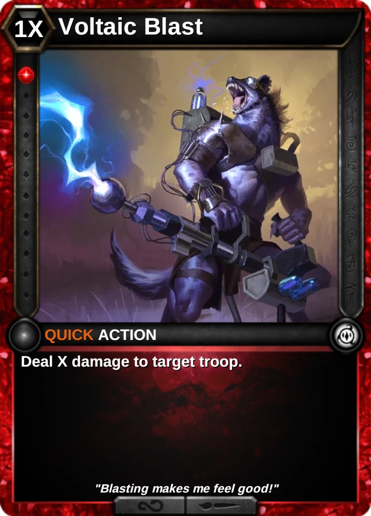 Voltaic Blast: the card