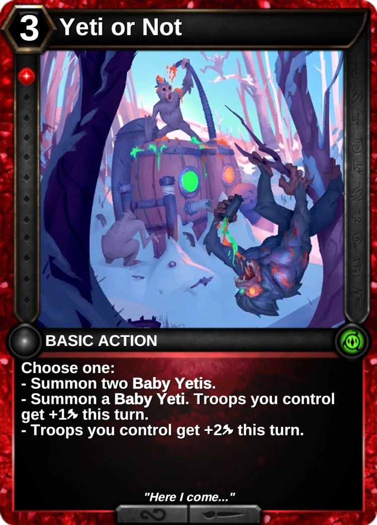 Yeti or Not: the card