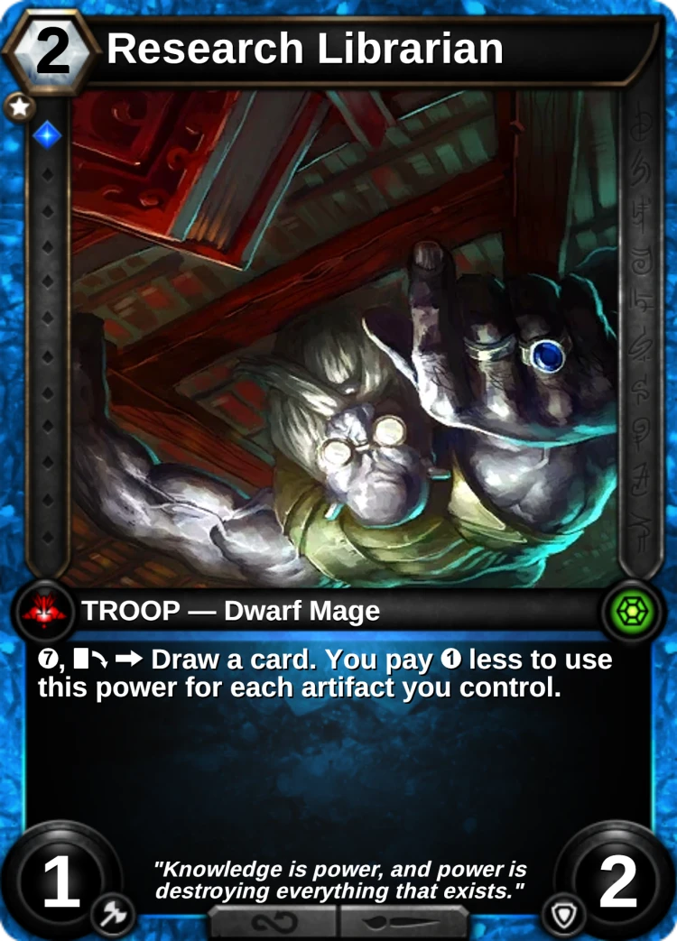 Research Librarian: the card