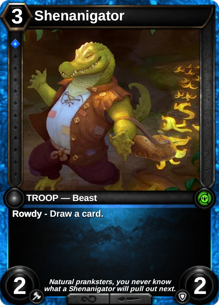 Shenanigator: the card
