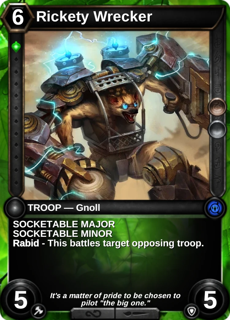 Rickety Wrecker: the card