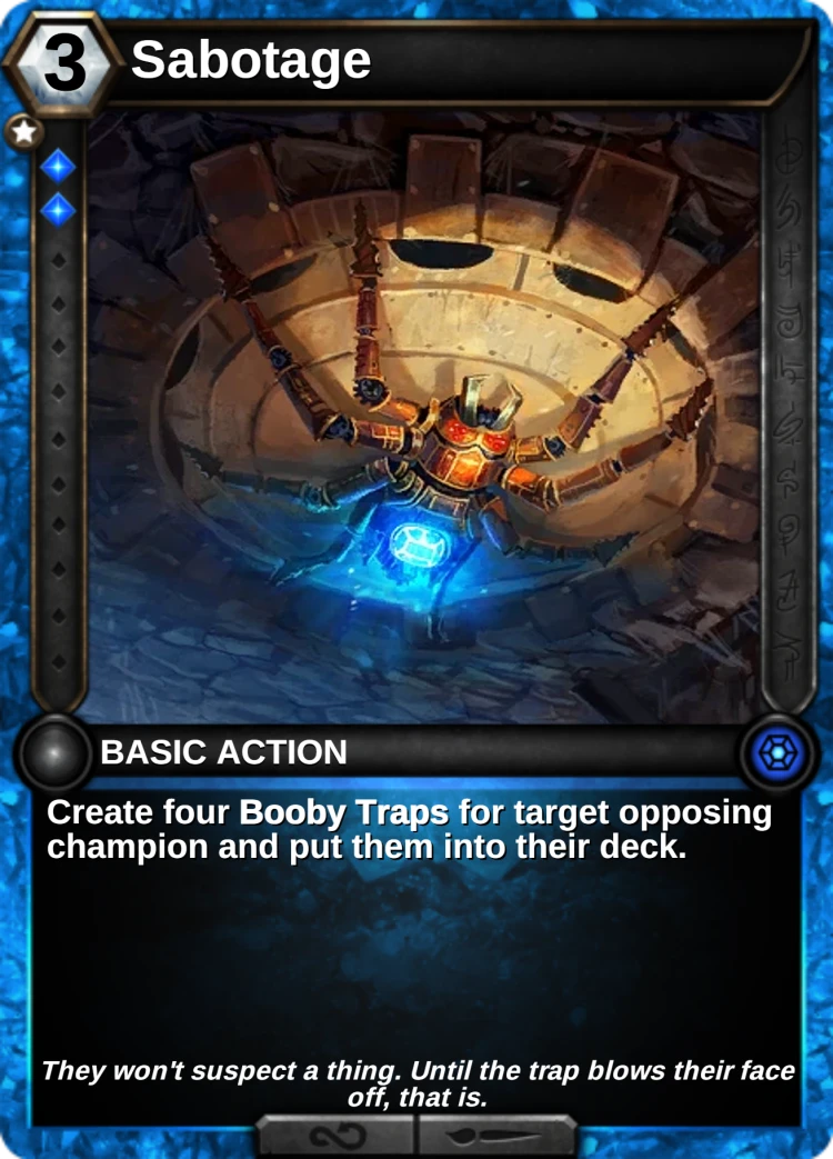 Sabotage: the card