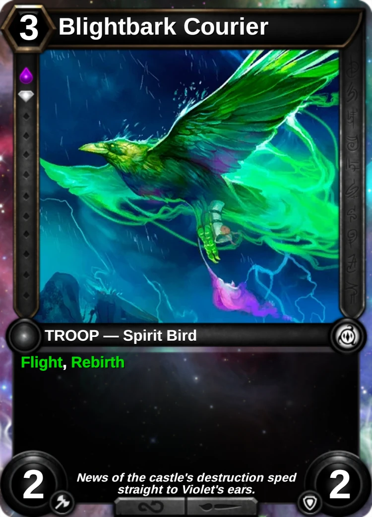 Blightbark Courier: the card