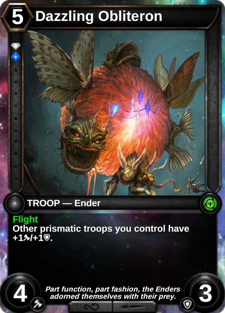 Dazzling Obliteron: the card