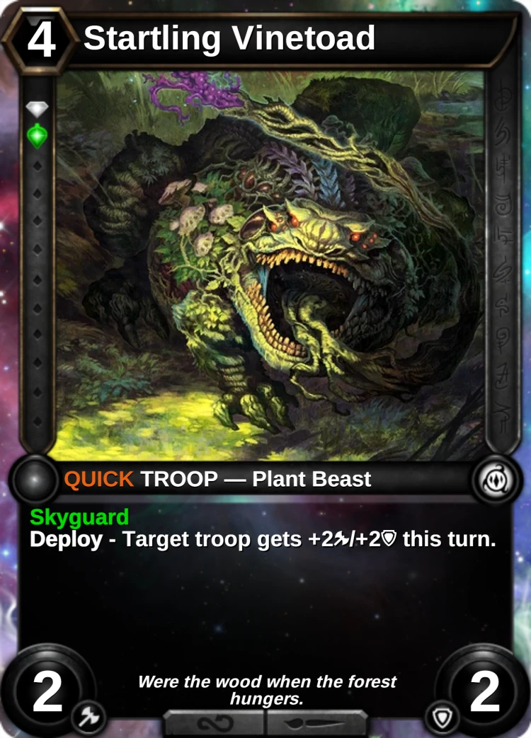 Startling Vinetoad: the card