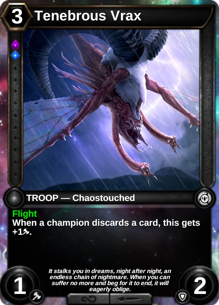 Tenebrous Vrax: the card