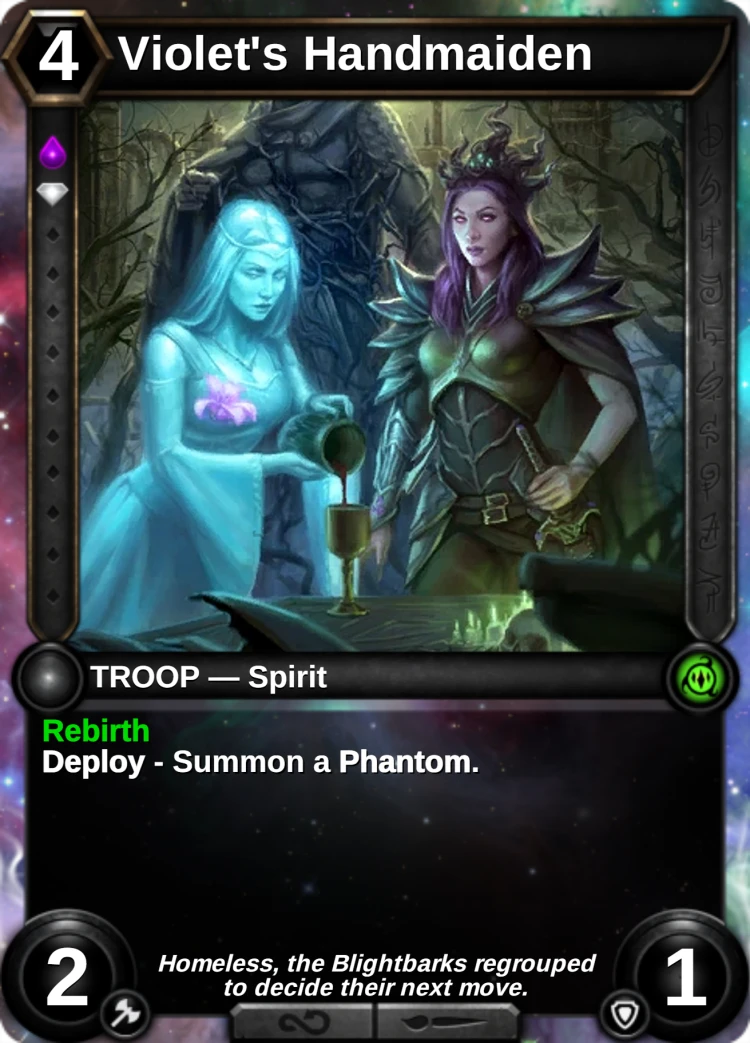 Violet's Handmaiden: the card