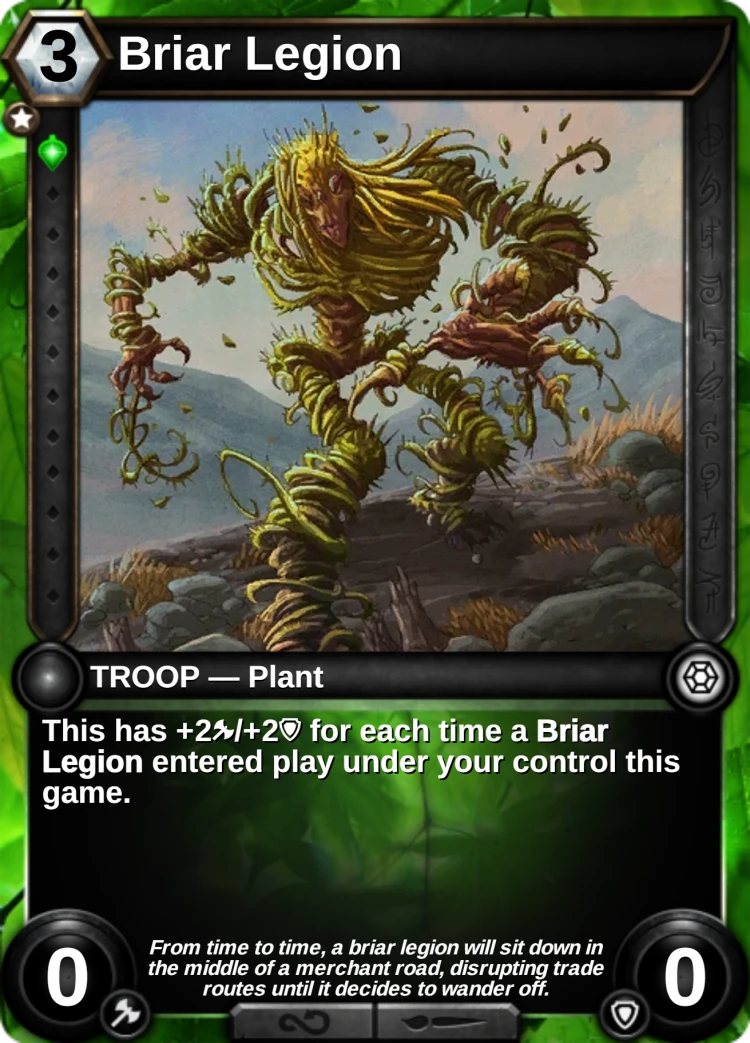 Briar Legion: the card