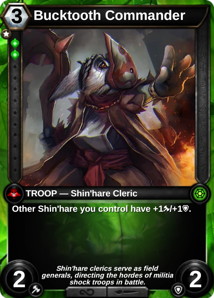 Bucktooth Commander: the card