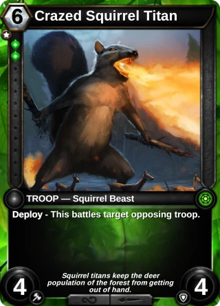 Crazed Squirrel Titan: the card this item changes