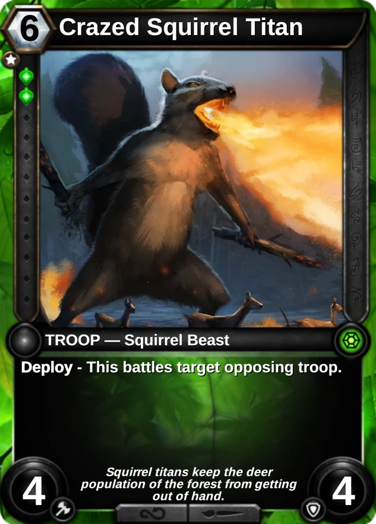 Crazed Squirrel Titan: the card