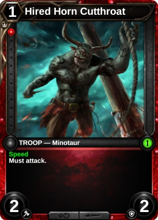 Hired Horn Cutthroat: the card this item changes