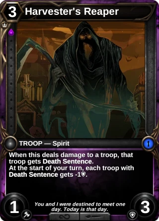 Harvester's Reaper: the card this item changes