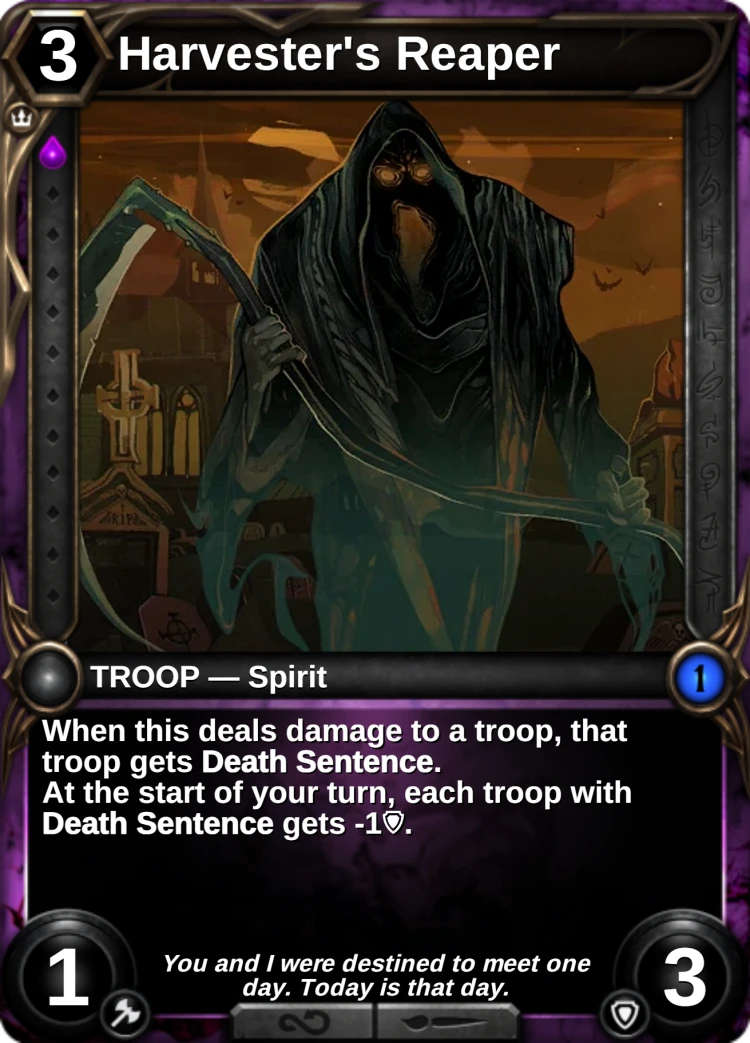 Harvester's Reaper: the card