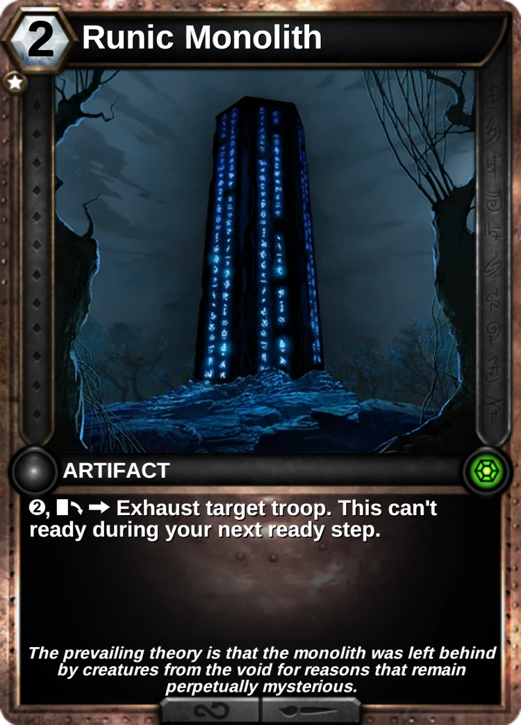 Runic Monolith: the card