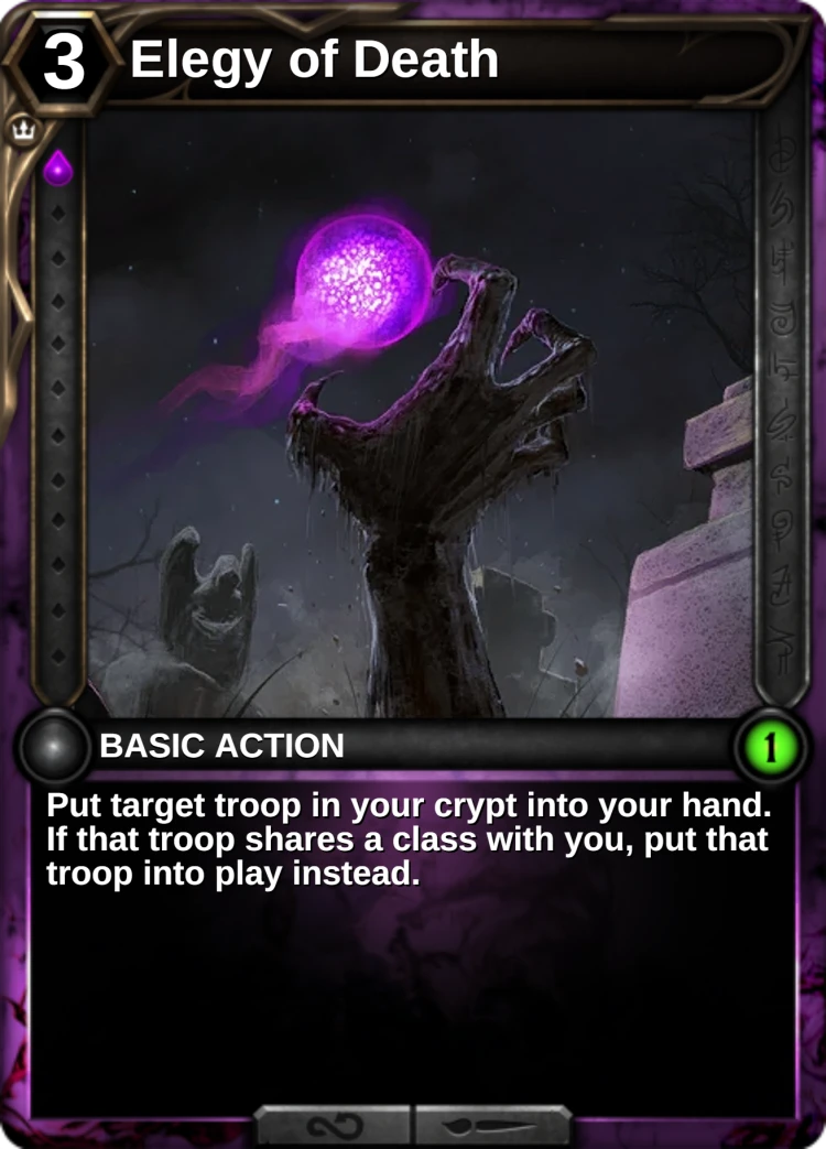 Elegy of Death: the card