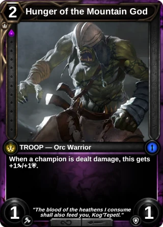 Hunger of the Mountain God: the card this item changes