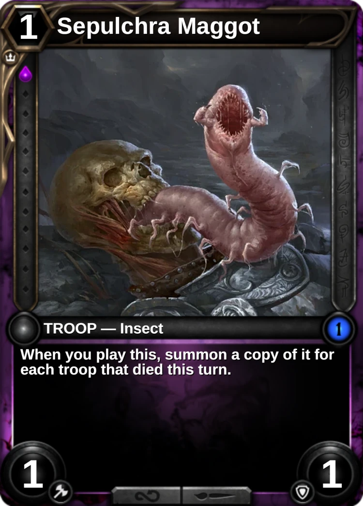 Sepulchra Maggot: the card