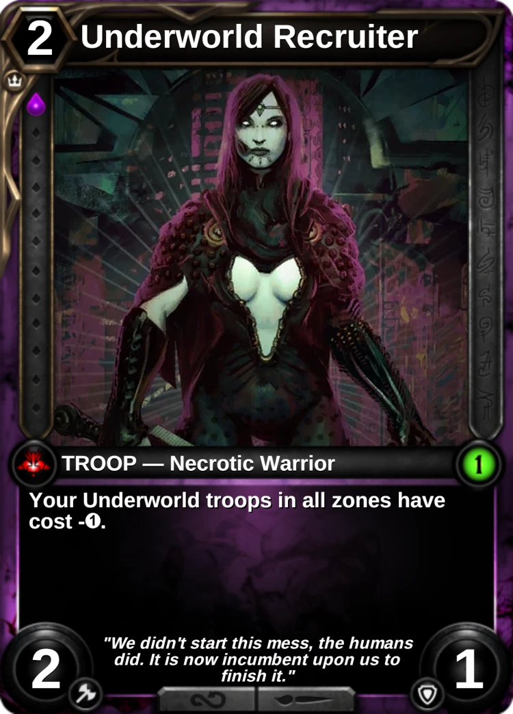 Underworld Recruiter: the card