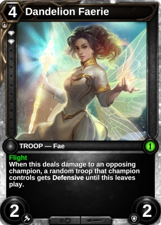 Dandelion Faerie: the card this item changes