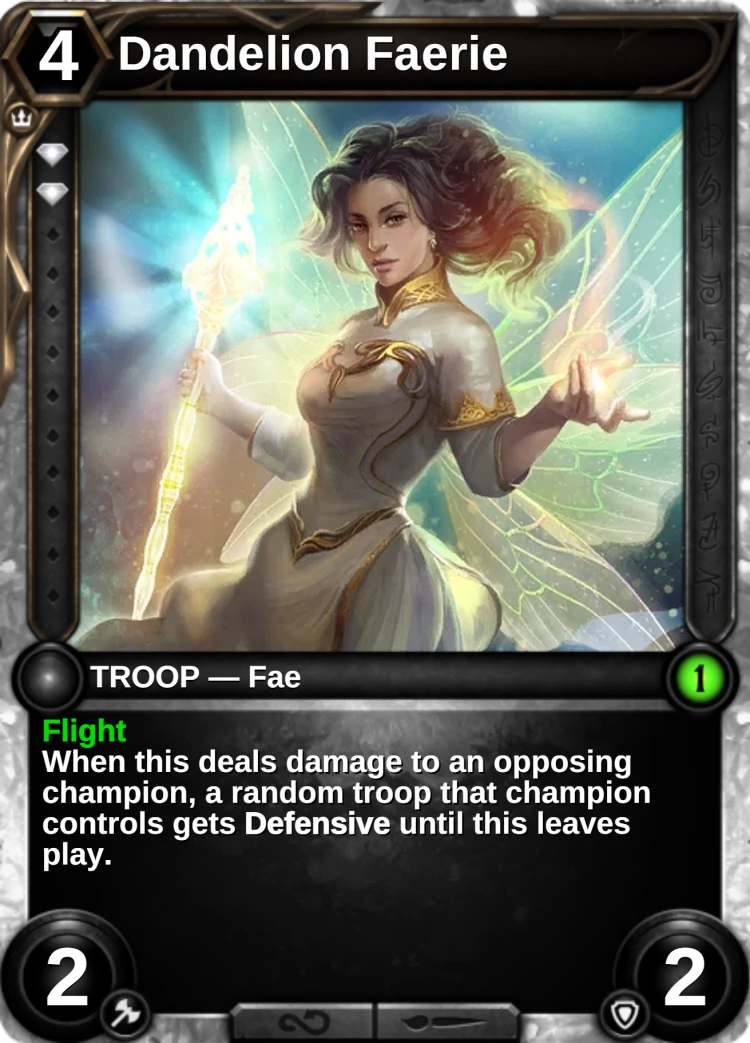 Dandelion Faerie: the card