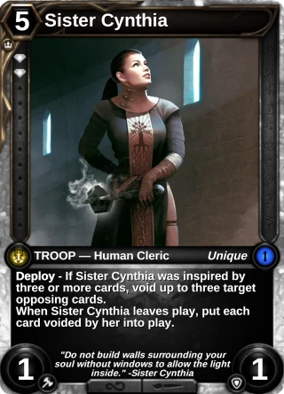 Sister Cynthia: the card this item changes