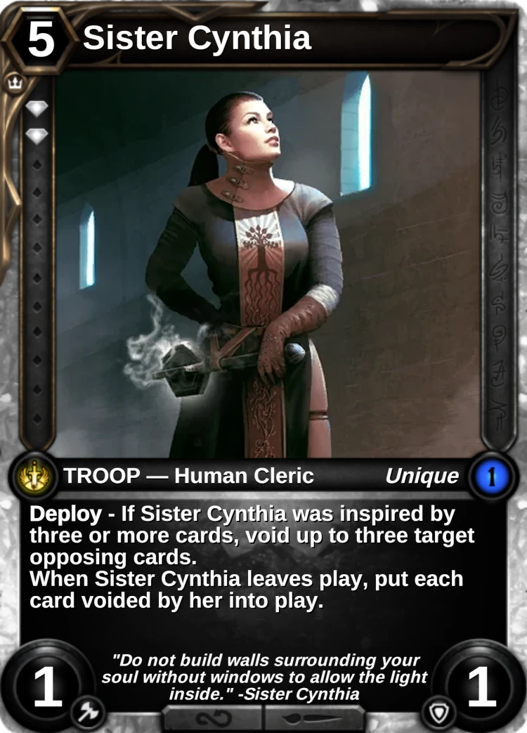 Sister Cynthia: the card