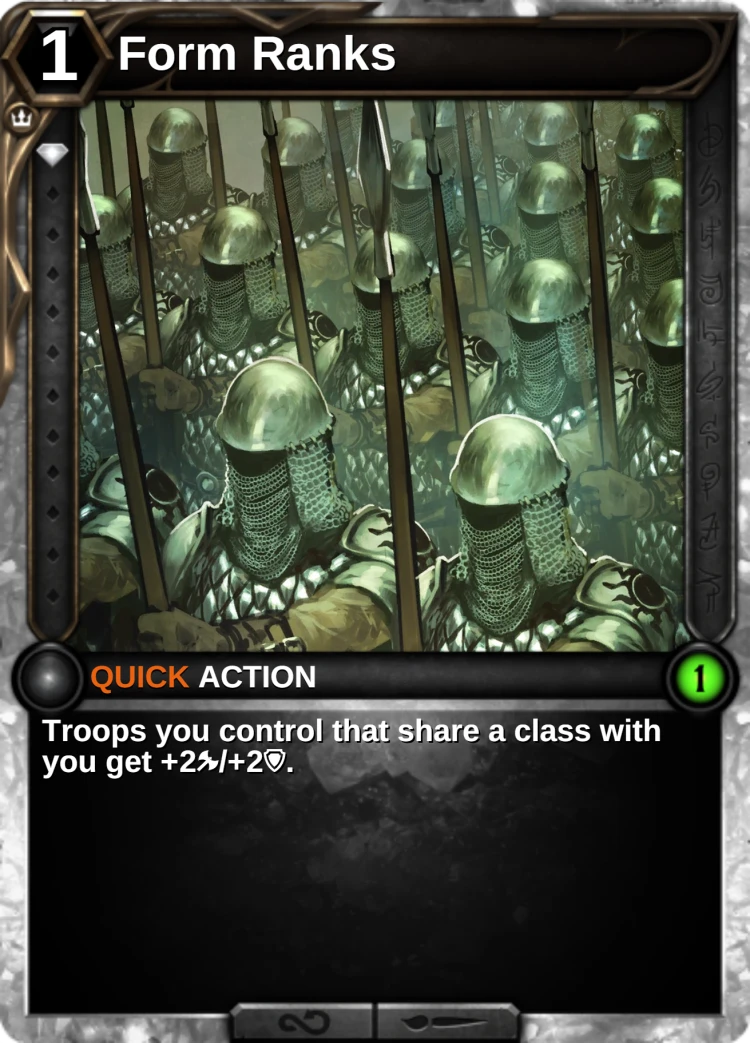 Form Ranks: the card
