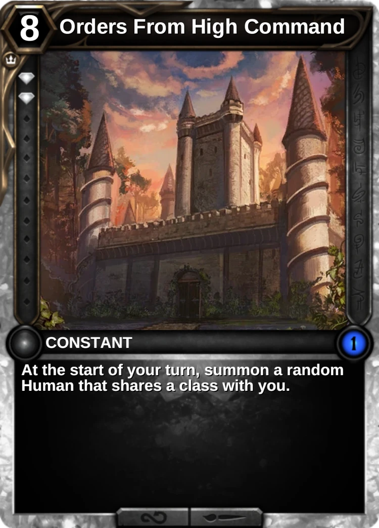 Orders From High Command: the card