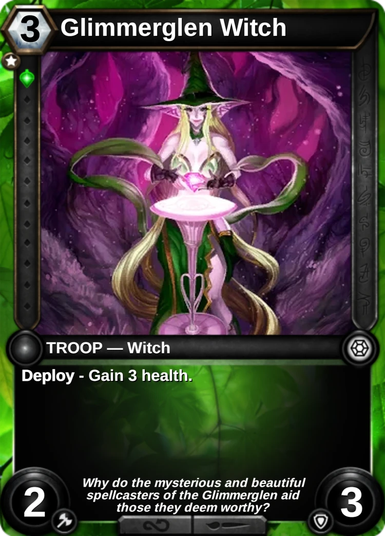 Glimmerglen Witch: the card