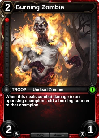 Burning Zombie: the card this item changes