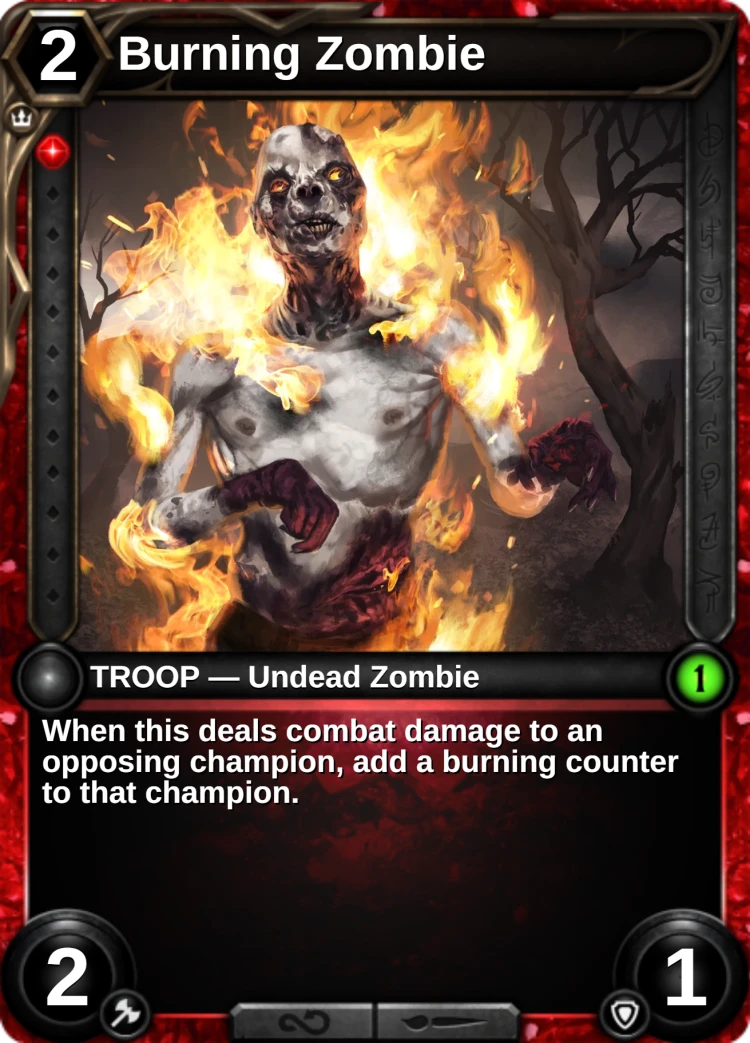 Burning Zombie: the card