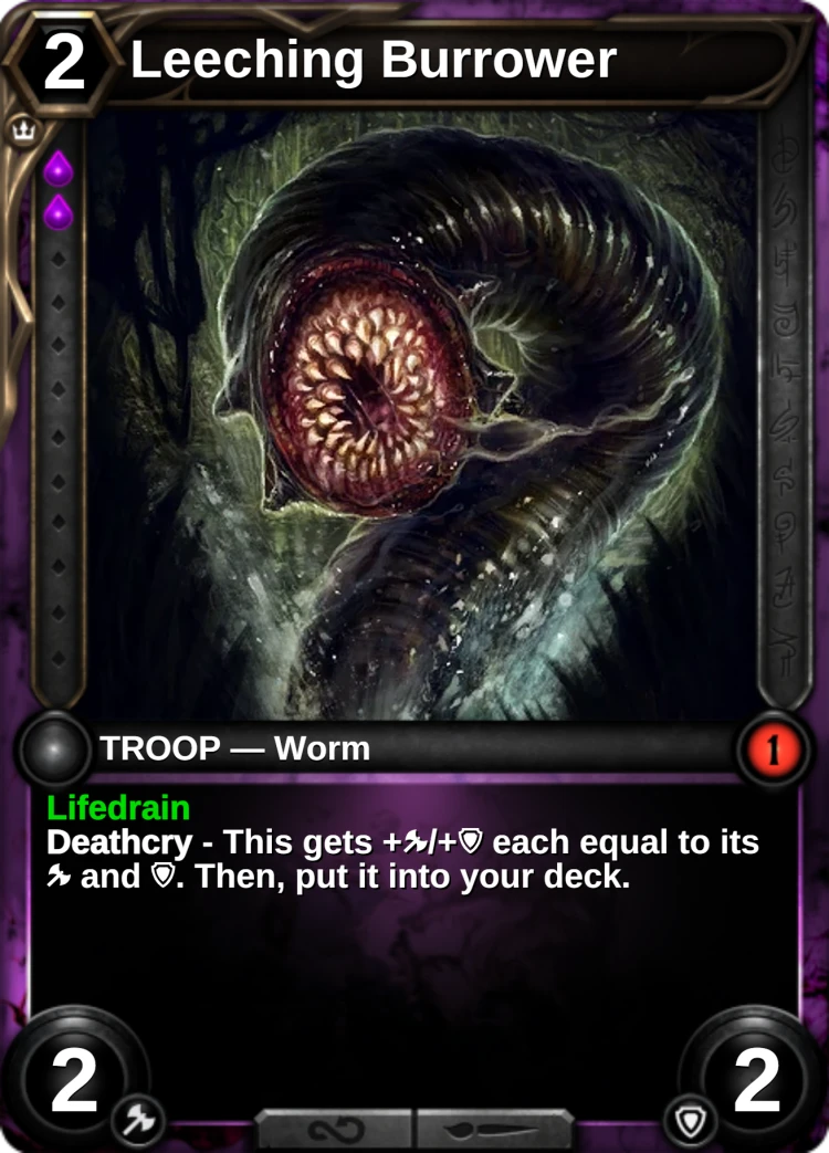 Leeching Burrower: the card