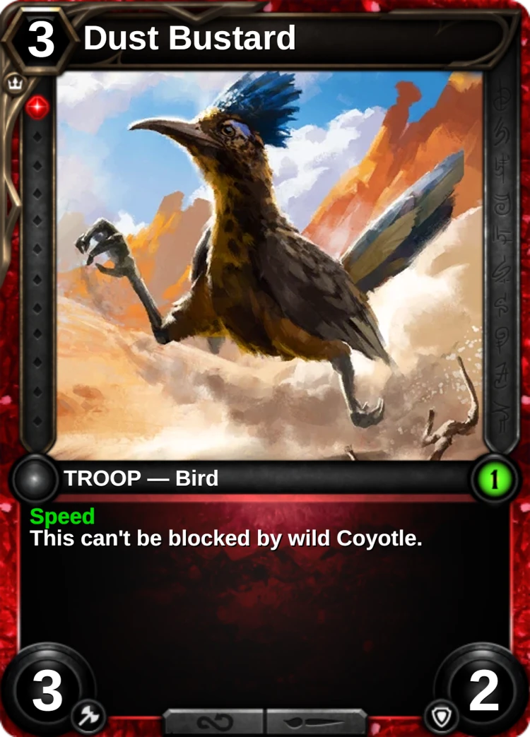 Dust Bustard: the card