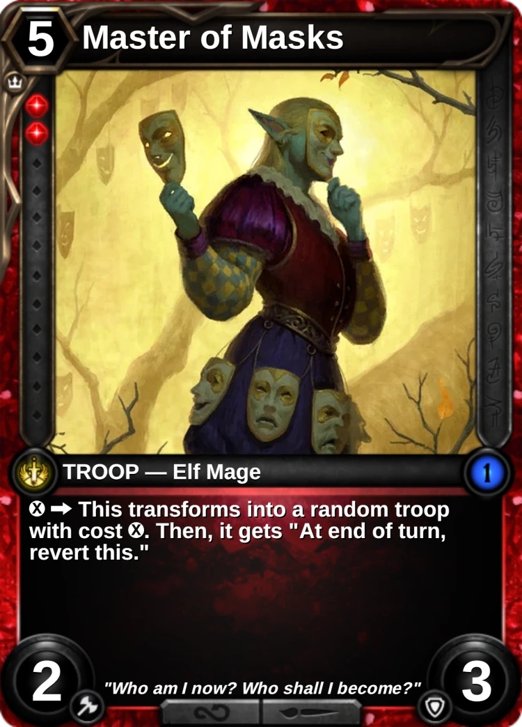 Master of Masks: the card