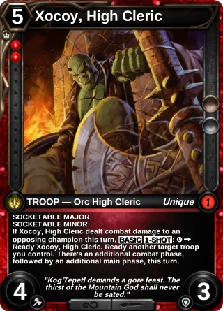 Xocoy, High Cleric: the card this item changes