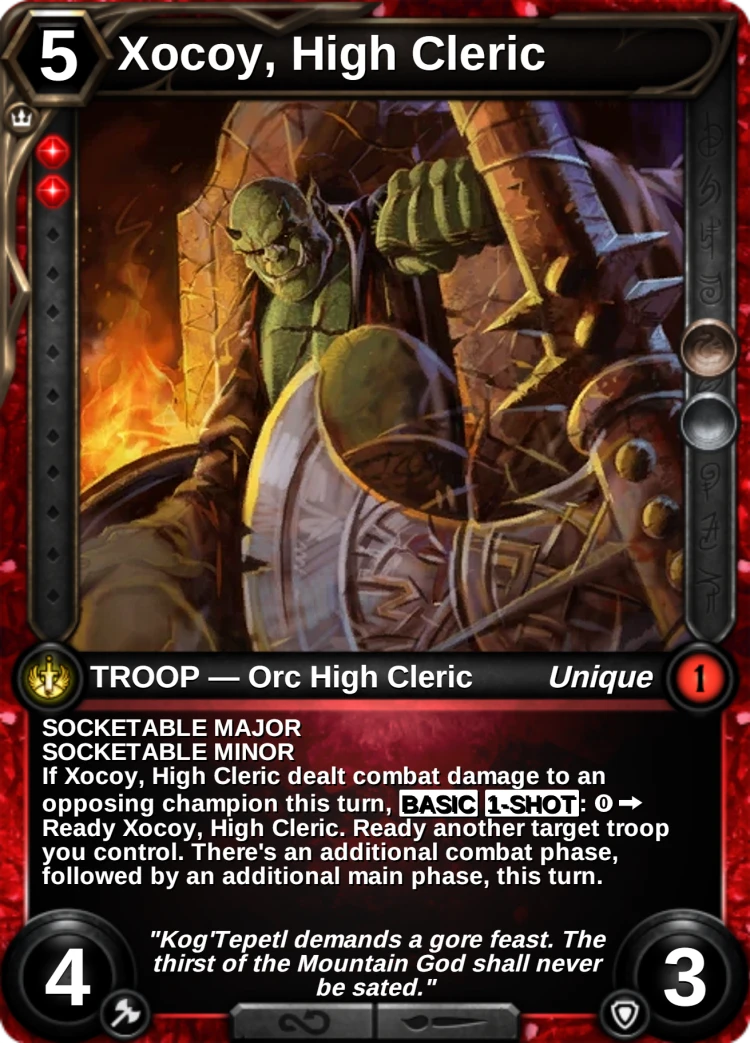Xocoy, High Cleric: the card